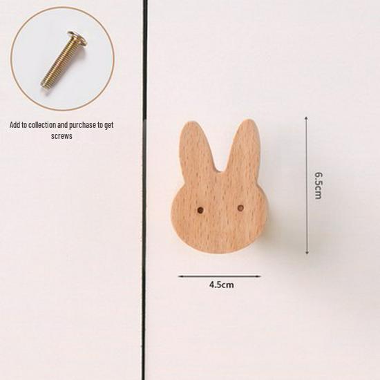 Nordic Star Moon Cloud Children's Wardrobe Handle - Solid Wood