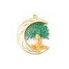 1Piece 304 Stainless Steel Pendants 18K Gold Plated Enamel Tree Of Life Moon Feather Winged Cross Charms For DIY Necklace Making