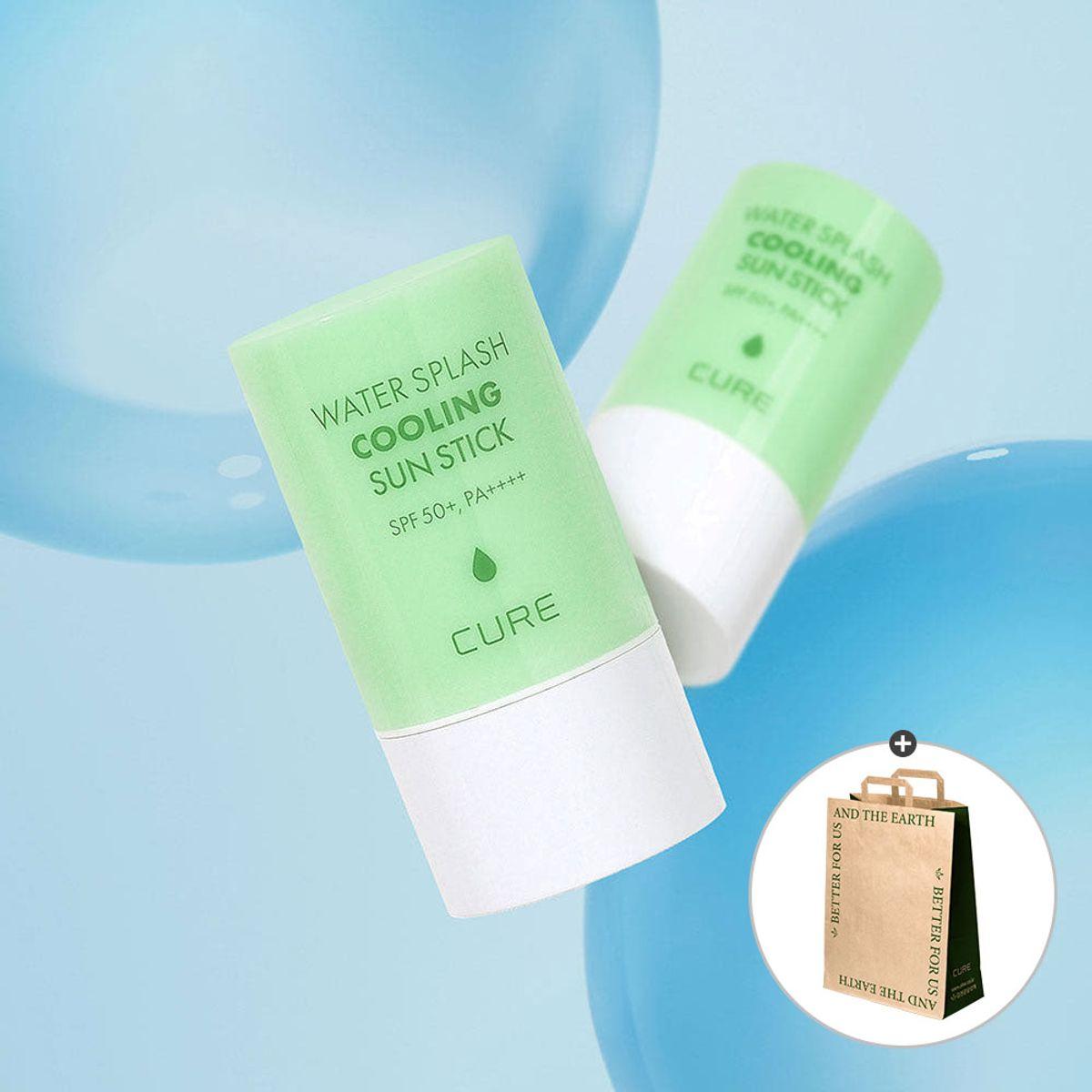 Cure Water Splash Cooling Light Green Sun Stick 23g (Ice Sunscreen) 2 Pieces
