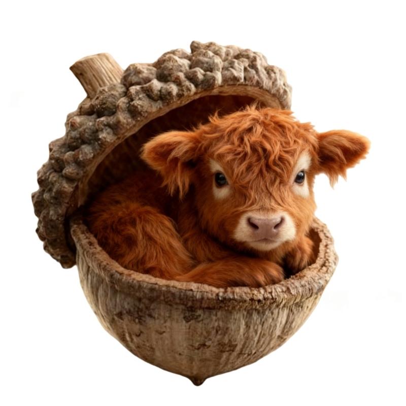 2D Acrylic Highlands Cow Christmas Ornament Christmas Tree Ornament Farm Animal Decors Christmas Tree Hanging Decors
