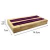 Velvet Square Ring Tray With Bamboo Wood Base 2 Slots Ring And Accessory Display Stand Earrings Jewelry Storage Rack 14.5*7CM