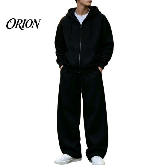 Casual Loungewear for Men Tracksuit 2 Pieces Set, Hoodie Coat Drawstring Sweatpants Breathable Sportswear Outdoor Activities Workout Outfit,