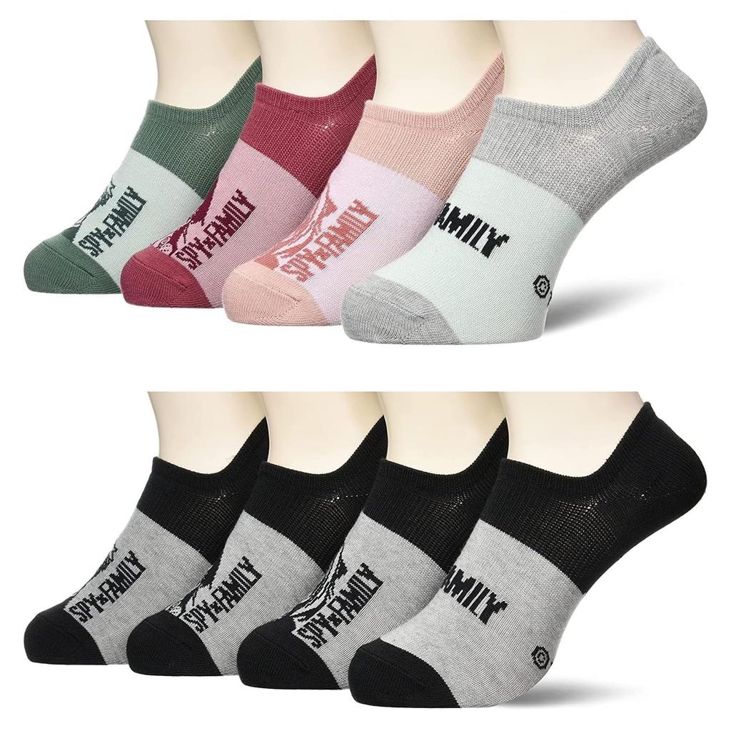 Okamoto Spy x Family x Cocopita Anya Charakter Fuß Speziell für Sneaker Socken, 4er-Set, Socken, Rutschfeste Überzüge,