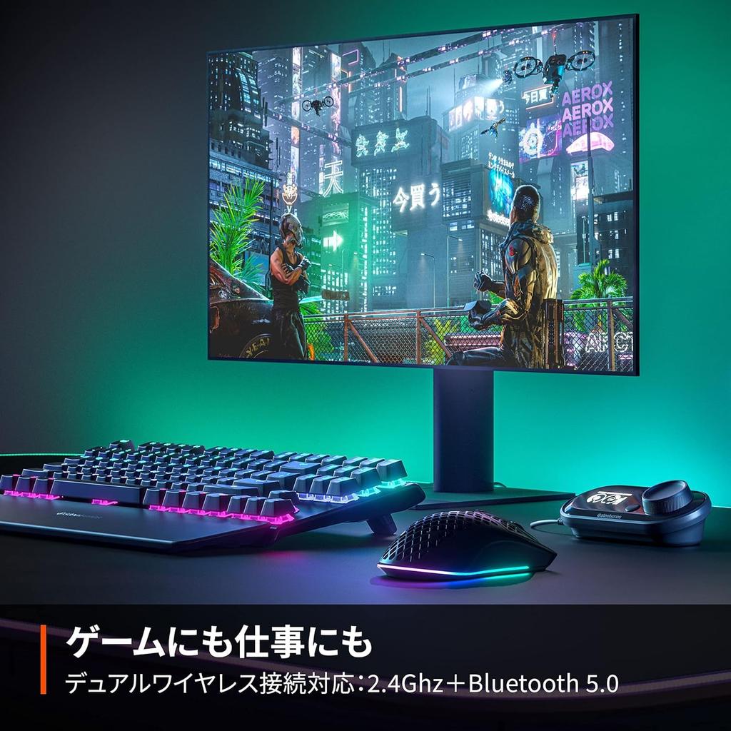 SteelSeries Aerox 3 Wireless Onyx 2022 Gaming with TRUEMOVE AIR Quantum Wireless IP54 Waterproof and Dustproof Limited Edition Mouse,