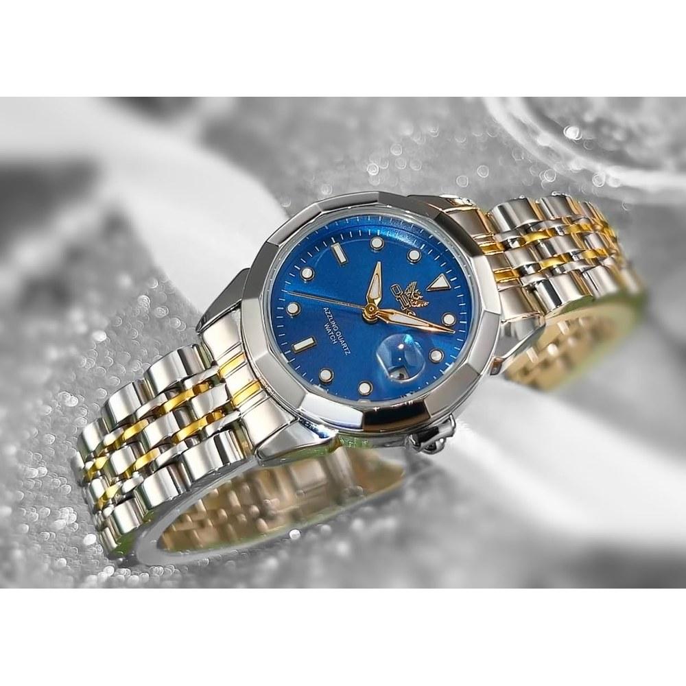 OPK Ladies Quartz Wristwatch Fashion Casual Elegant Lightweight Waterproof Luminous Stainless Steel Band Blue Gold Women