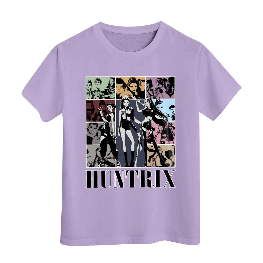 Boys Girls Round Neck Casual Printed Short-sleeved T-shirt Top