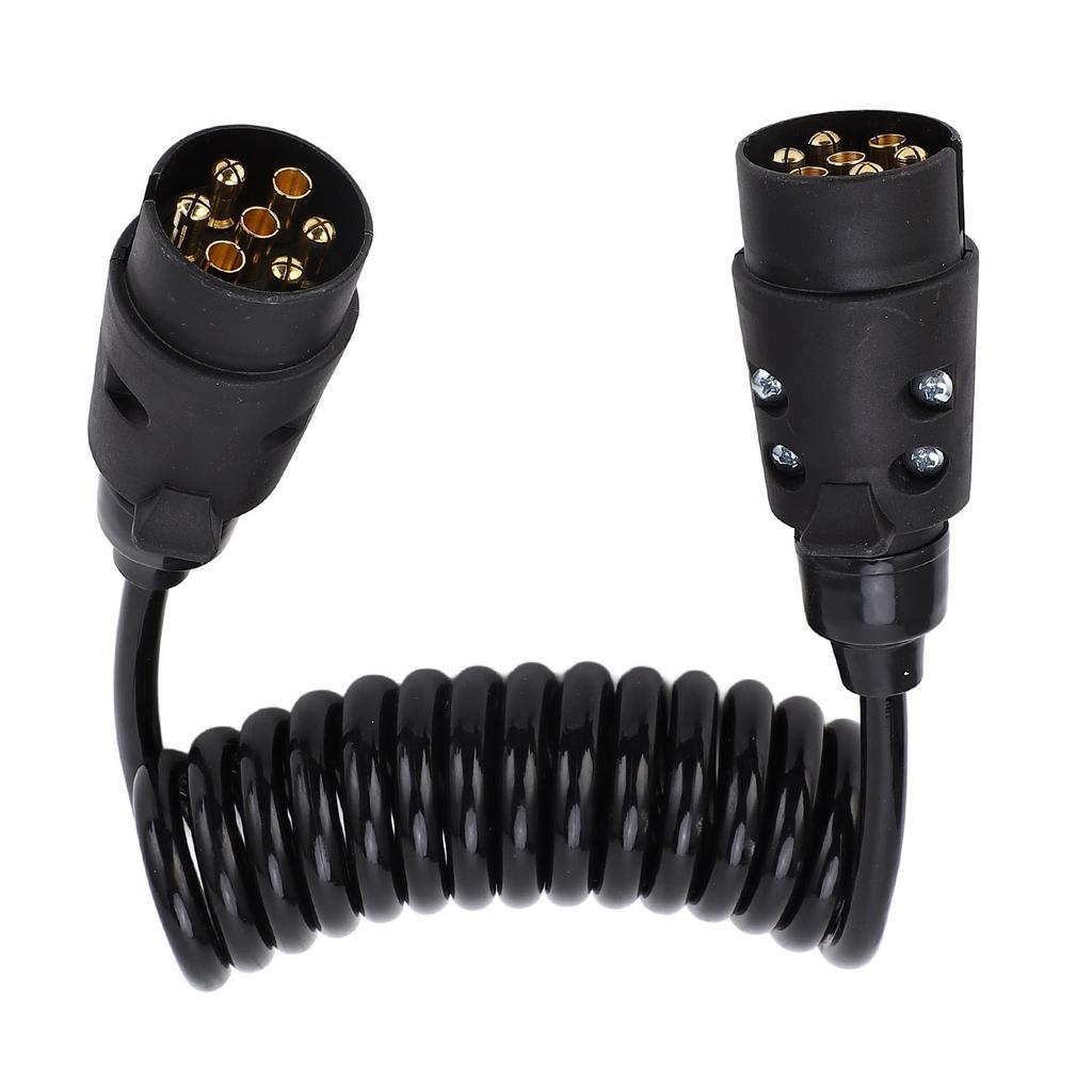 12V 24V Trailer Spring Wire 2M 7 Core Spring Towing Coiled Wire for Commercial Vehicles Campers Cars Boats Coiled Trailer Wire