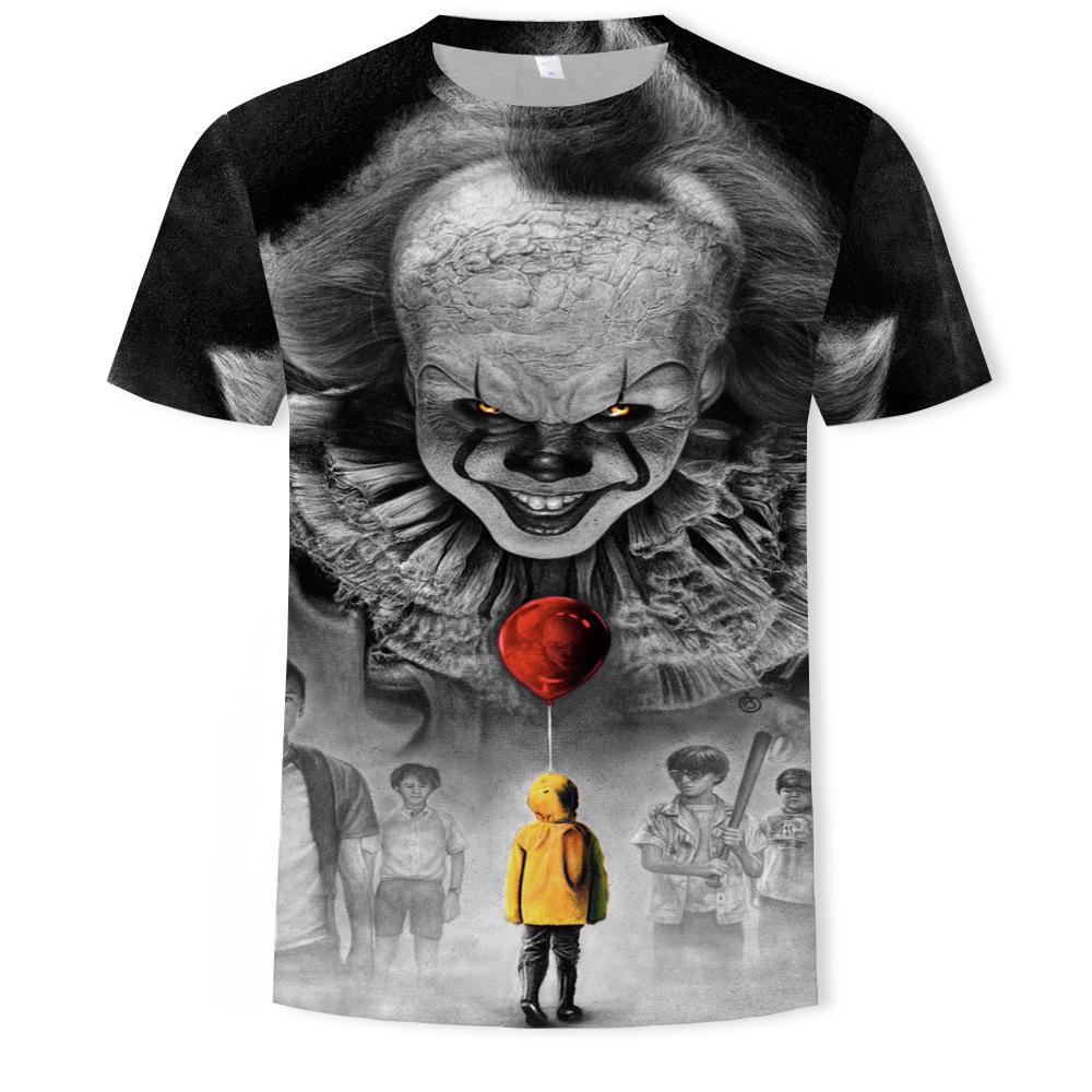 Summer Round Neck 3D Joker Resurrection Night Print Top Fashionable Casual Short Sleeved Men's T-shirts