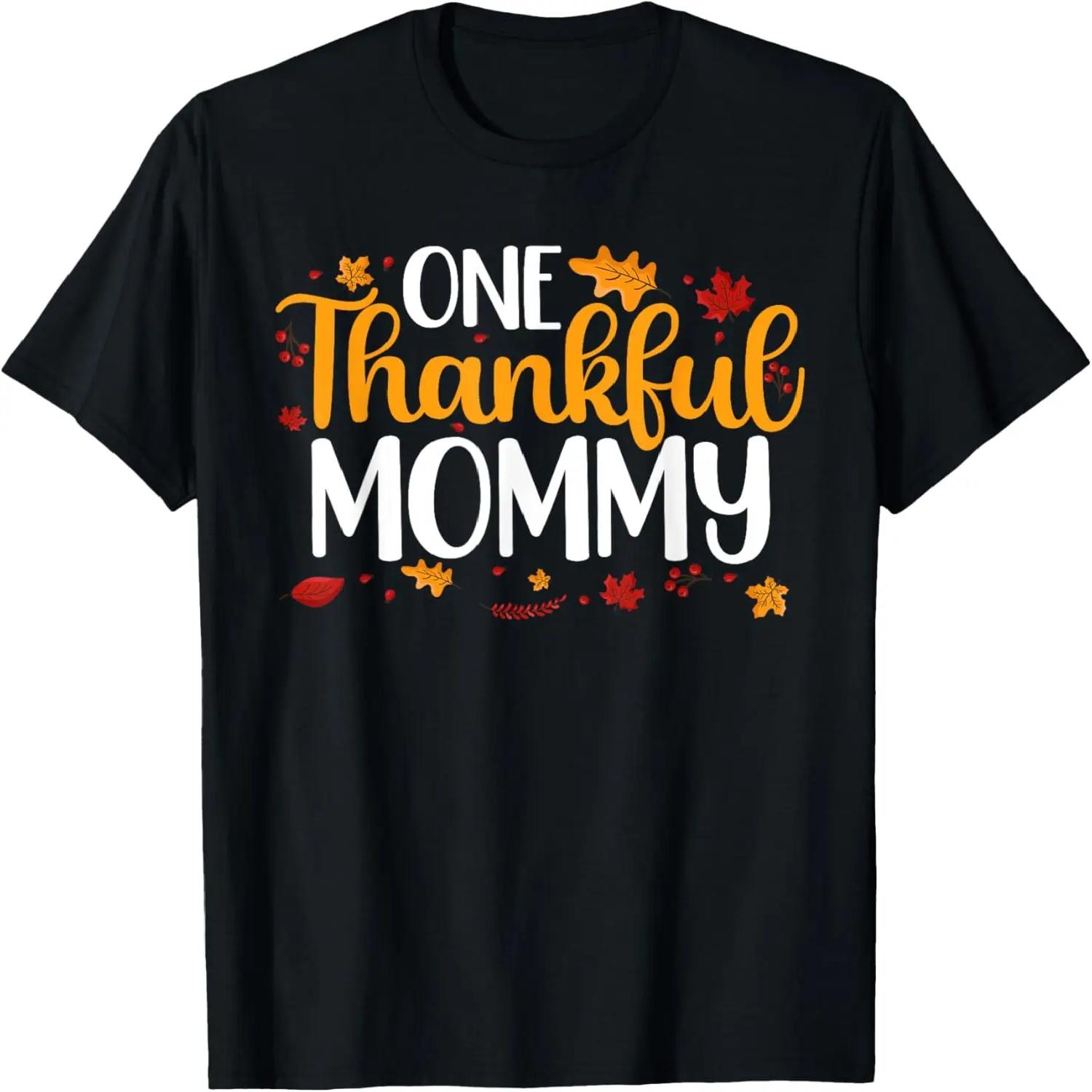 One Thankful Mommy Thanksgiving Family Matching Turkey T-Shirt S чёрный