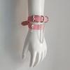 Punk Leather Belt Buckle Bracelet, Ins Alt Y2K Gothic Skull Chain Wrist Cuff