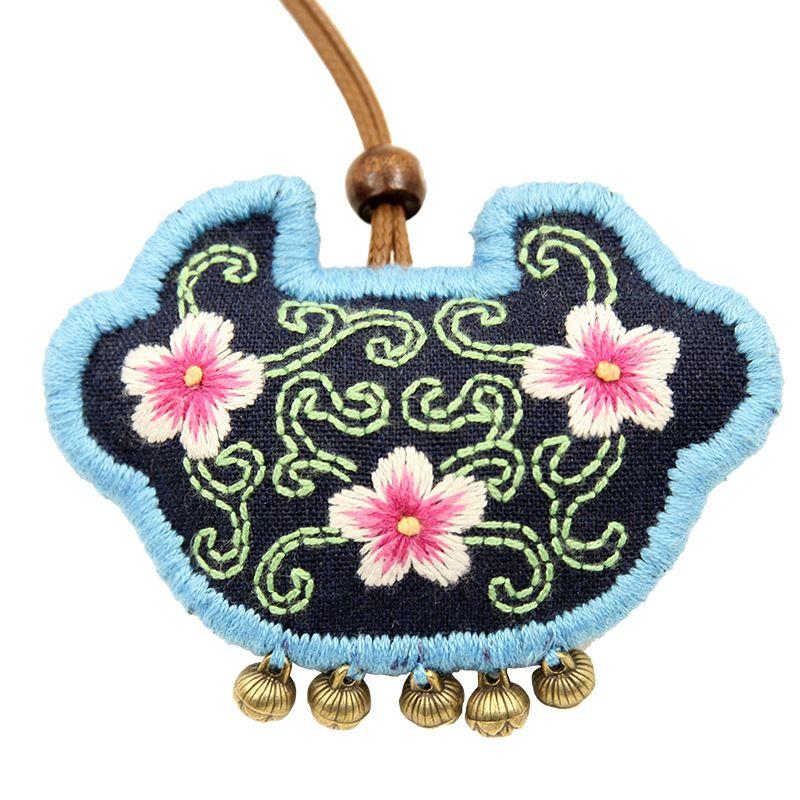 

Handmade Pendant Cross Stitch Set Colorful Embroidery Set Embroidered Lucky Bag DIY Kits Beginner Style 12