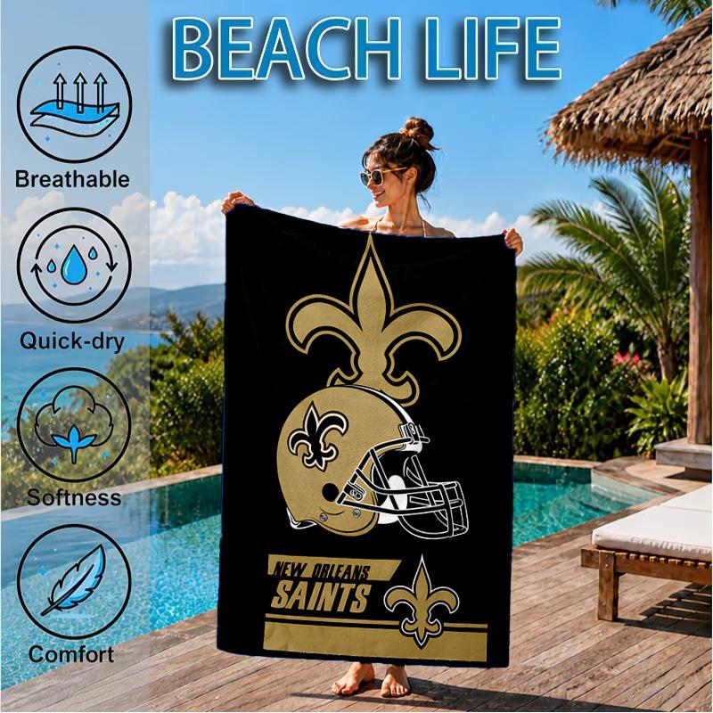 New Orleans Helmet Beach Towel, Microfiber Beach Towel, Perfect For Pool, Beach, Travel, Home Decor Beach Party Fan Gifts