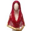 Vintage Style Bridal Headscarf Breathable Muslin Head Covering Lightweight Lace Shawl  Guest Look