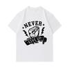 Men's 100% Cotton Crew Neck Short Sleeve T-Shirt, Never Give Up Fist Lightning Print Casual Comfortable Breathable Tee for Daily Workout Inspirational