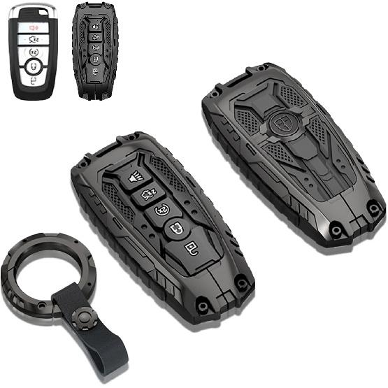 

Key Fob Cover for Ford F150 F250 F350 F450 F550, Mustang, Explorer, Escape, Edge – Heavy Metal Protector with Keychain, Compatible with 5-Button чёрный