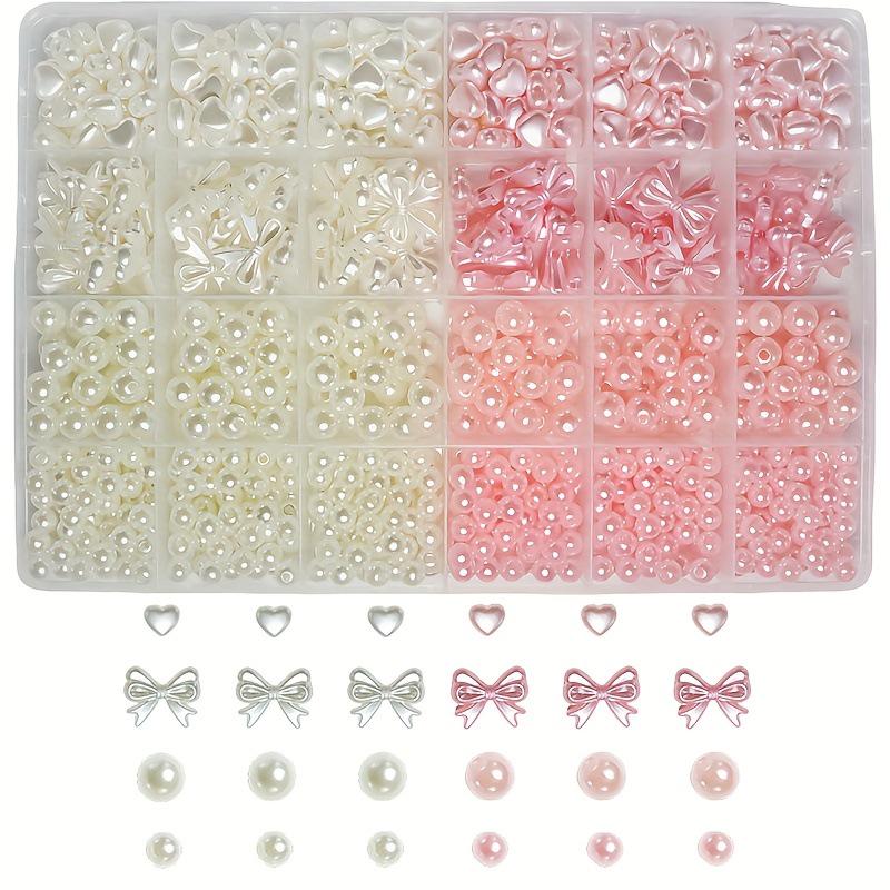 740-teiliges DIY-Perlen-Set: Herz- und Schleifenformen für handgefertigte Armbänder und Halsketten