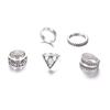 Vintage Hollow Engraved Gemstone Combination 5-Piece Joint Ring For Women