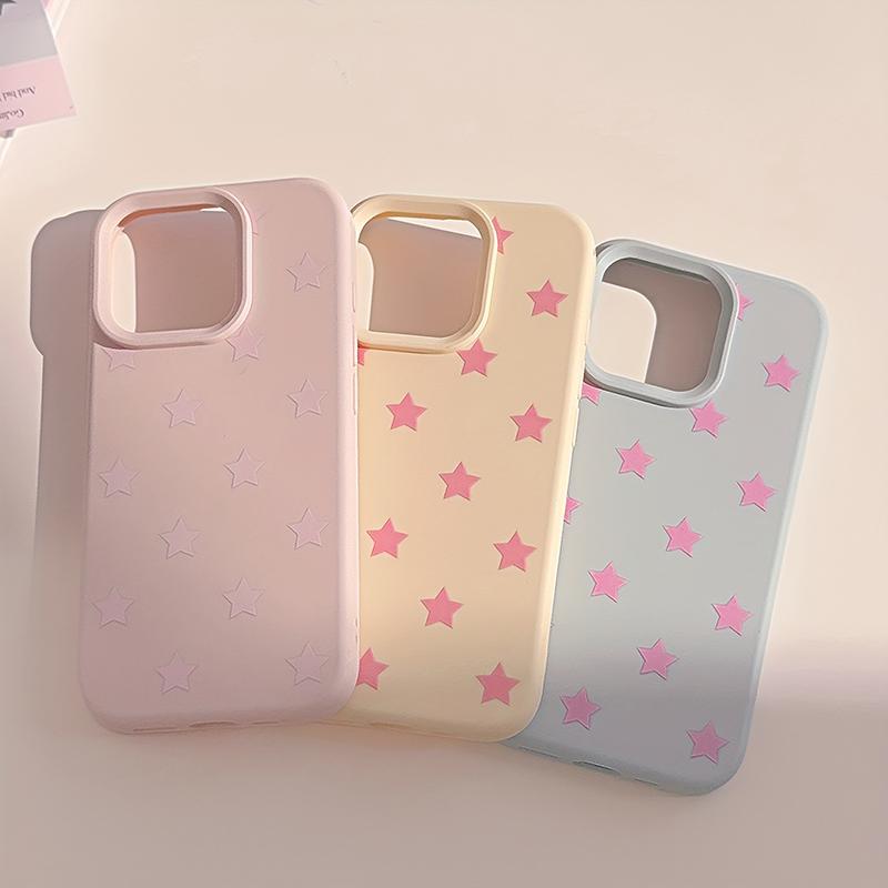 Cute Star Silicone TPU Soft Phone Case For iPhone 17 16 15 14 13 12 11 Pro Max 17 Air 16 15 Plus Shockproof Bumper Cover