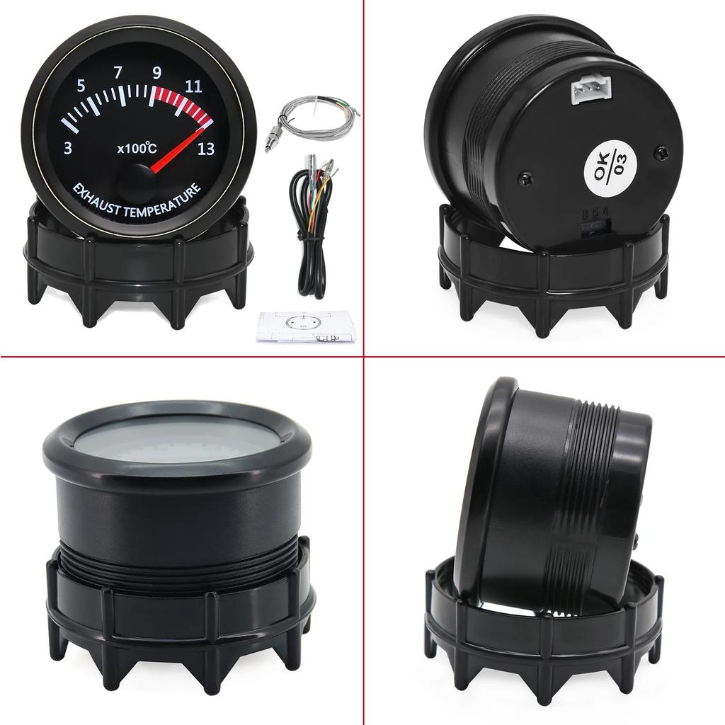 Universal Car Exhaust Gas Temperature Gauge 300~1300 Celsius with 1/8NPT Sensor Digital Exhaust Gas Temp Gauge for 12V Car