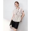 Demana Linen Blend Cap Sleeve Blouse