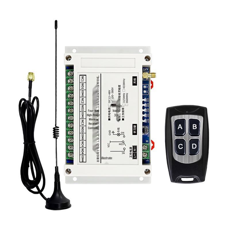 12V-48V 30A Four-Way Remote Control Switch with Learning Code