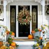 Artificial  Pomegranate  Wreath Bowknot Pomegranate And Leaf Thanksgiving Farmhouse Front Door Decor