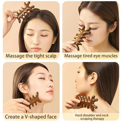 Head Body Massager Neck Face Health Care Massage Tool Meridian Scalp Sandalwood Comb Relax Acupoint Nose Scraper Anti-static