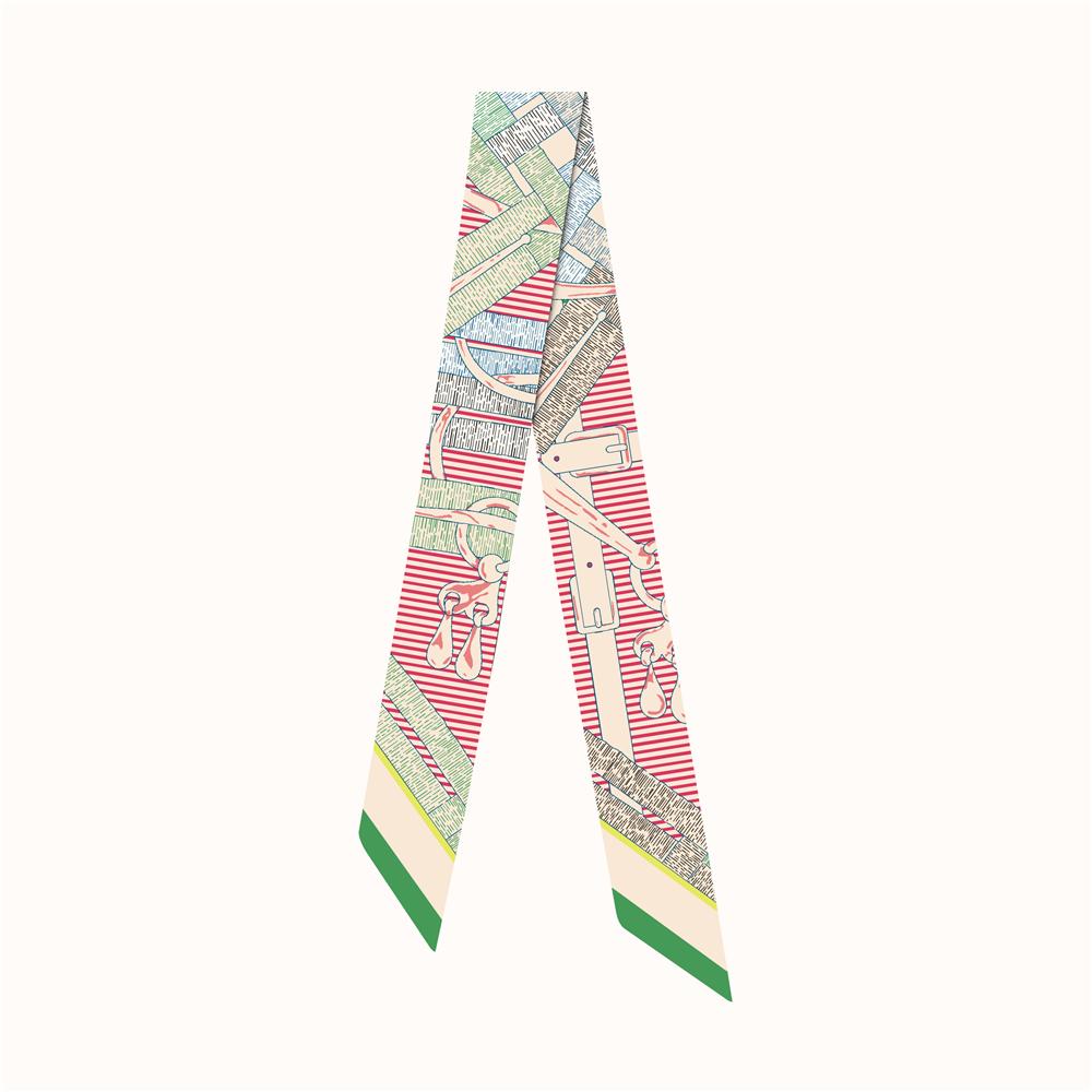 Korean Versatile Four seasons seasons Belt Chain Women's twill Decorative Small Silk Scarf Hair Band Binding Bag Handle Ribbon