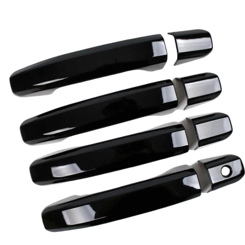 Door Handle Cover For Chevrolet Silverado GMC Sierra 2015- Glossy Black Carbon Fiber Chrome Car Trim Styling Accessories