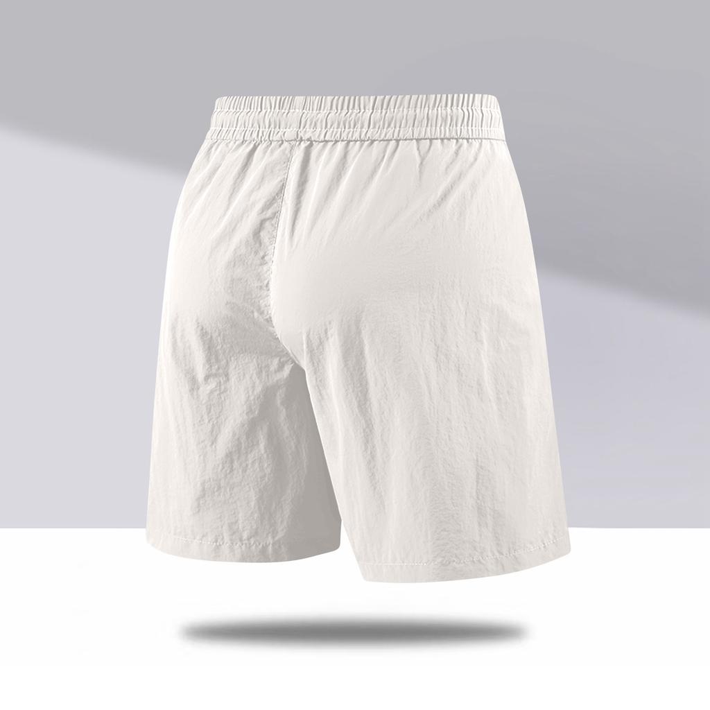Men Drawstring Waist Shorts With Zipper Pockets Lightweight Breathable Fabric Relaxed Style For Outdoor Use