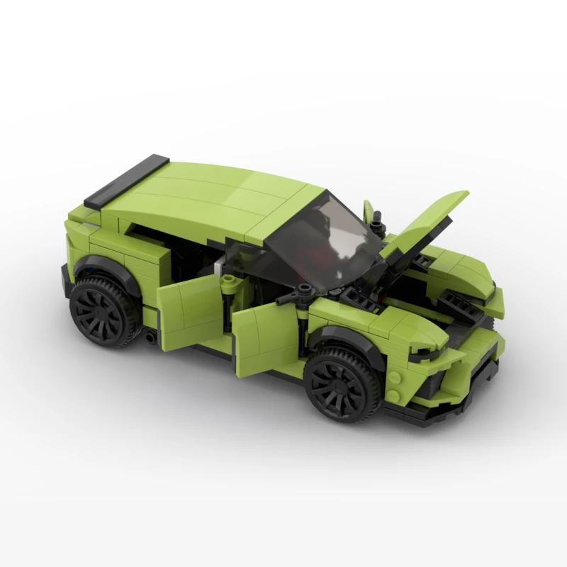 MOC Speed Vehicles Technical Car Lamborghinis Urus SUV With Trailer For Huracan Ctiy Racing Vehicles Building Blocks Toys Gift