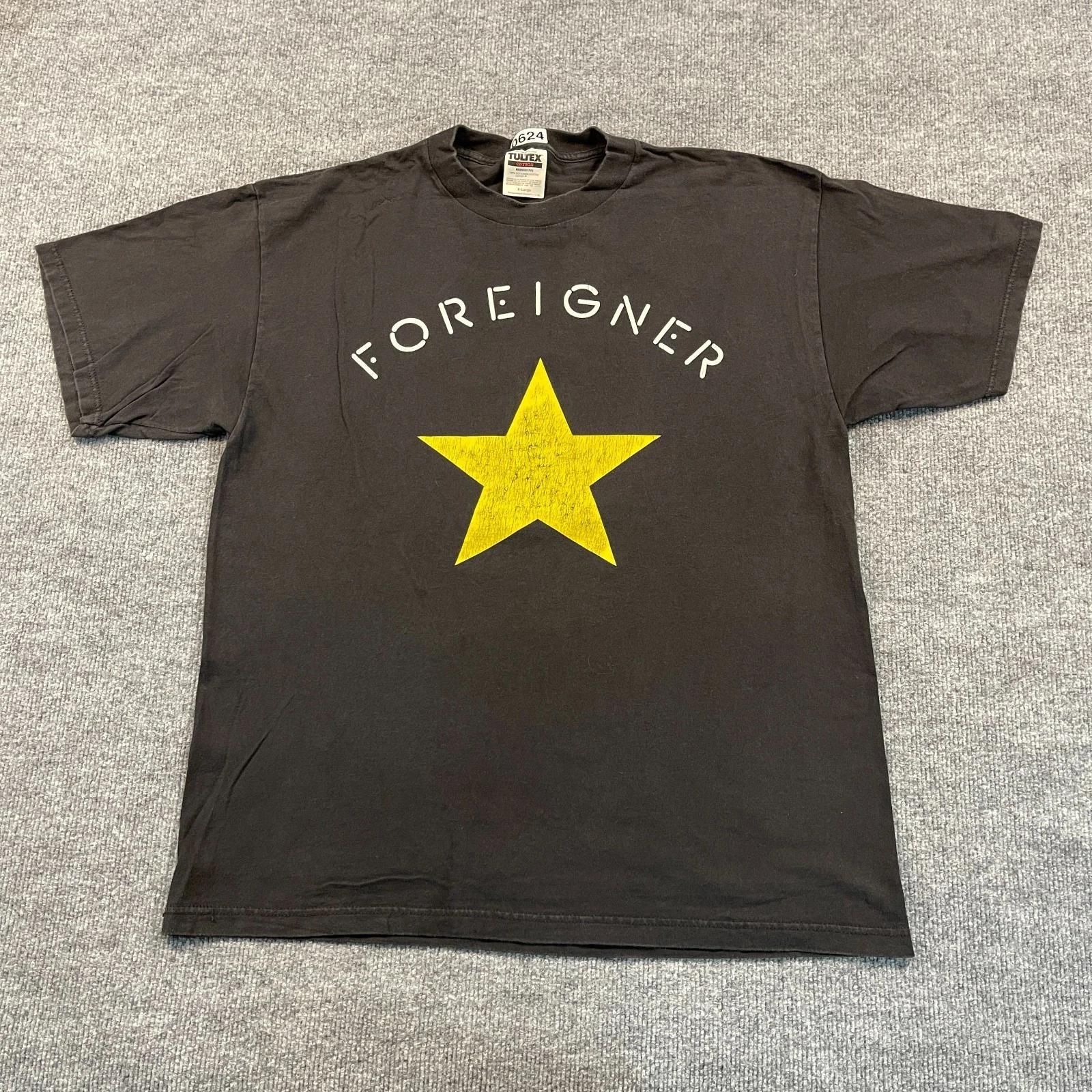 

Vintage 90s Foreigner Star Rock Band Shirt XL 23x29 Black 3XL