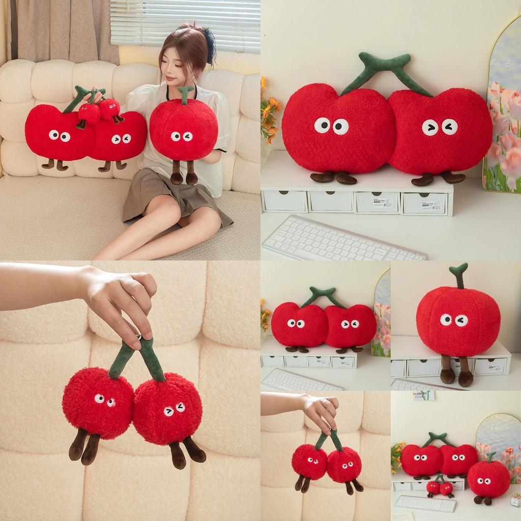 Cherry Plush Toy Pillow Doll And Keychain With Pp Cotton Filling Soft Cushion For Girls Gift