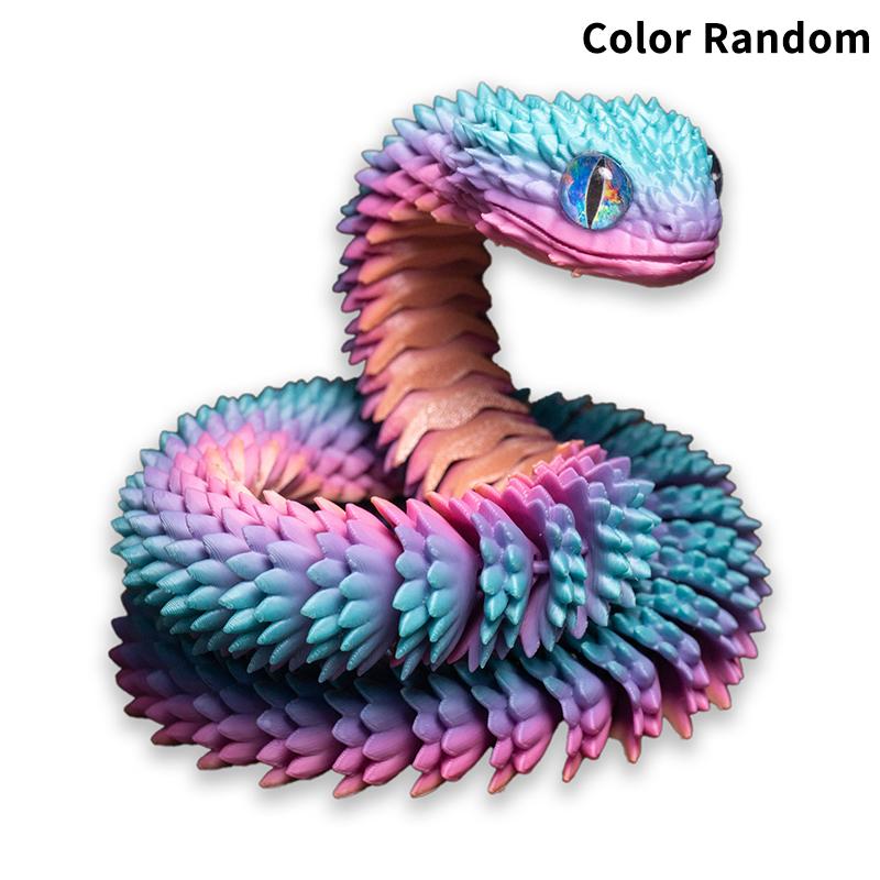 1PC Gifts For Children 3D Printed Snake Simulation Snake Figurine Flexible Joints Office Desk Toy Home Office Decor Ornament
