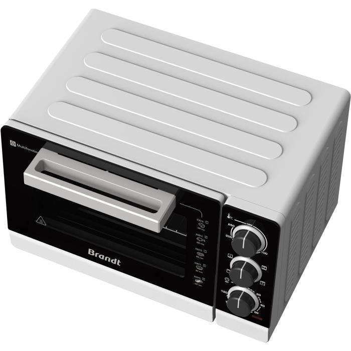 BRANDT FC265MWST Compact Oven - 26L - Multifunction - Adjustable Thermostat Up To 250°C - White and Black