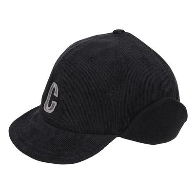 Credit Crest Ear Flap Cap, PU5734, One Size, Black