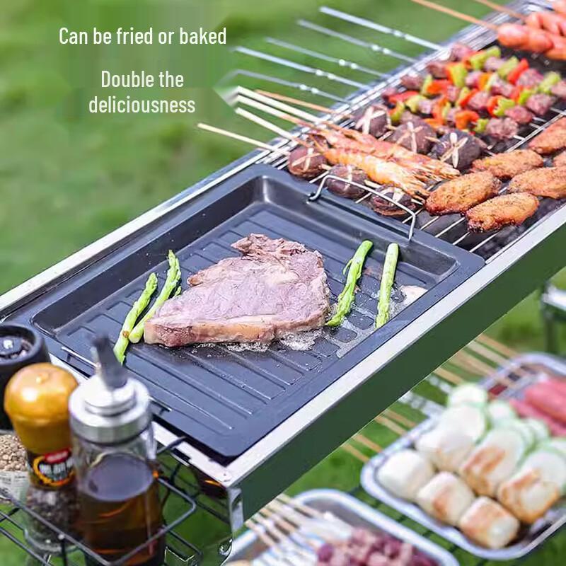 Tri-polar Outdoor Portable Folding Stainless Steel BBQ Grill