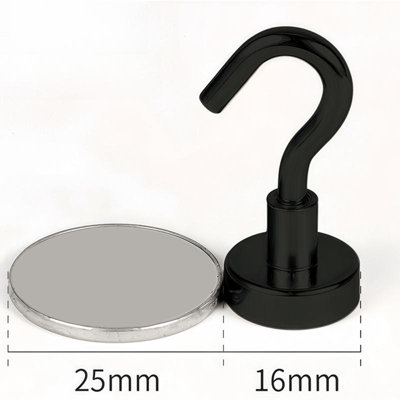 3/6Pcs Black Magnetic Hook 15 Lbs (Approx 7Kg) Indoor Hangings Hooks Multi-purpose For Home Kitchens Workplaces Offices Garages