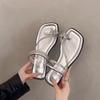 Fashion Rhinestone Cover Toe Temperament Cool Slippers 2025 Summer New Comfortable Versatile Lazy Style Flat Slippers Women's Shoes