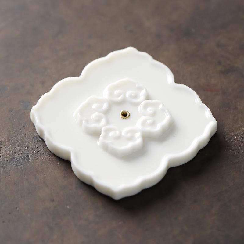 Ceramic incense plug-in incense burner household indoor sandalwood agarwood portable incense holder incense tray tea table aromatherapy burner