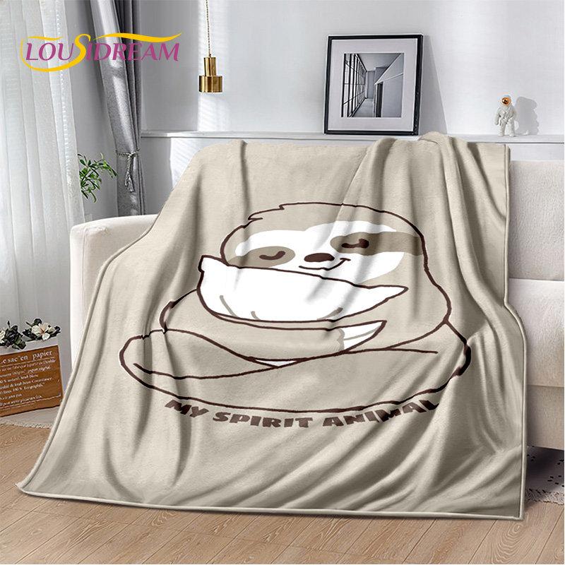 Cute Sloth Series Cartoon Soft Plush Blanket,Flannel Blanket Throw Blanket for Living Room Bedroom Bed Sofa Picnic Cover Kids 3D
