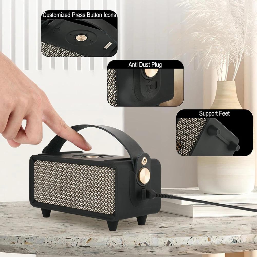 Silicone Cover Case with Handle Strap and Shoulder Strap Protective Carrying Pouch for Marshall Emberton II Portable BT Speaker