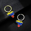 Venezuela Map Flag Charm Keychain Stainless steel Pendant Keyring Jewelry