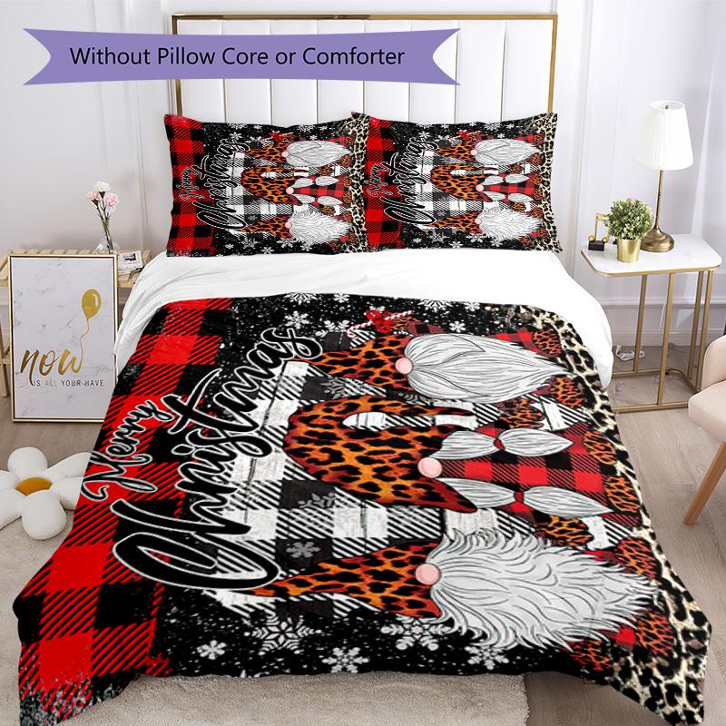 Christmas Bedding Set Breathable Duvet Cover with Pillowcases Decorative Bed Linen for Bedroom Home Decoration Birthday Gift