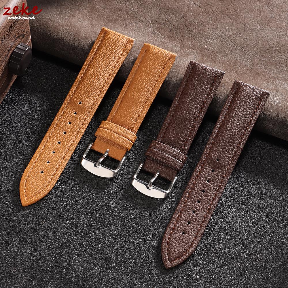 12/14/16/18/20/22mm Universal Watch Band Thin Smooth Watch Straps Men Women Vintage Belt Bracelet Soft Comfortable Leather Strap