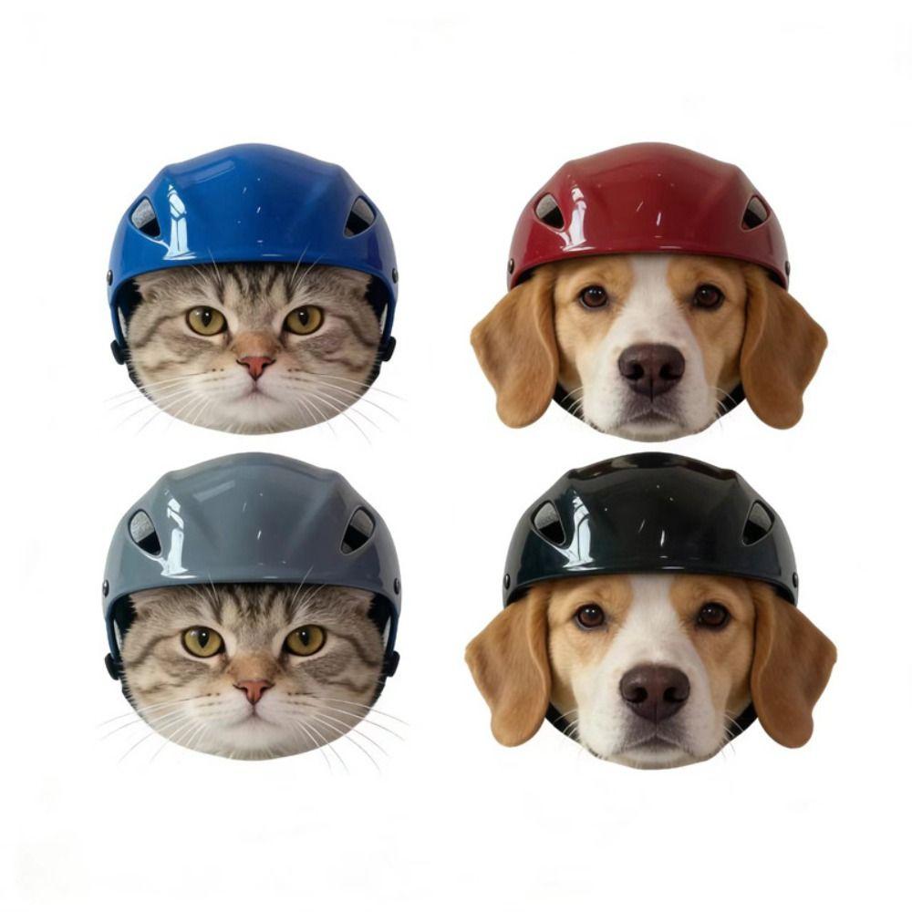 Atmungsaktiver Haustierhelm Verstellbarer Riemen Haustier-Sicherheitshelm Neuer Katzenhelm Haustier-Kopfbedeckung