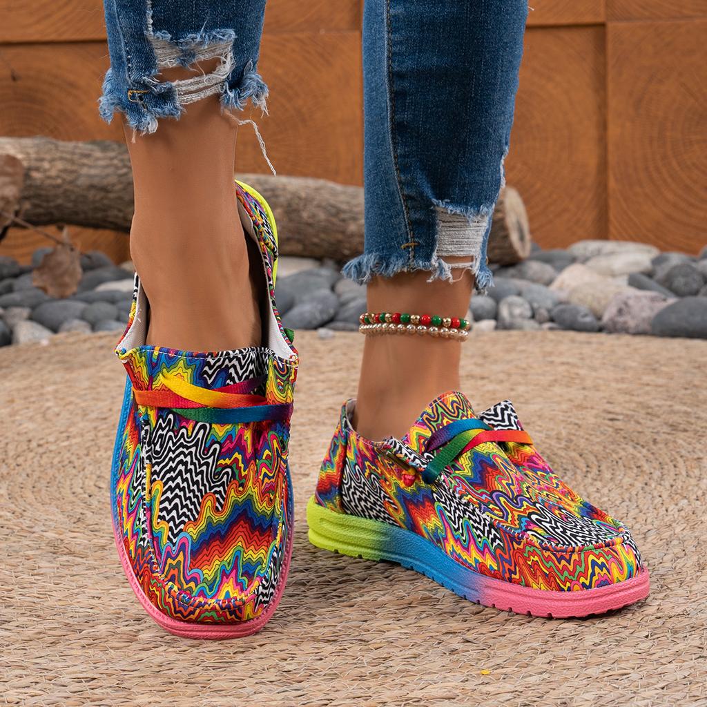 Fashion Woman Canvas Woman Shoes Summer Breathable Cloth Loafers Designer Luxury Shoes Woman Light Weight Slip-on Flat Sneakers Ladies