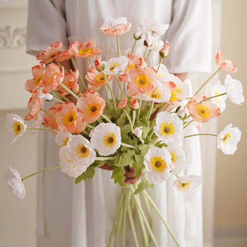 Poppy Artificial Flowers for Home, Wedding Decor, Art, and Photography