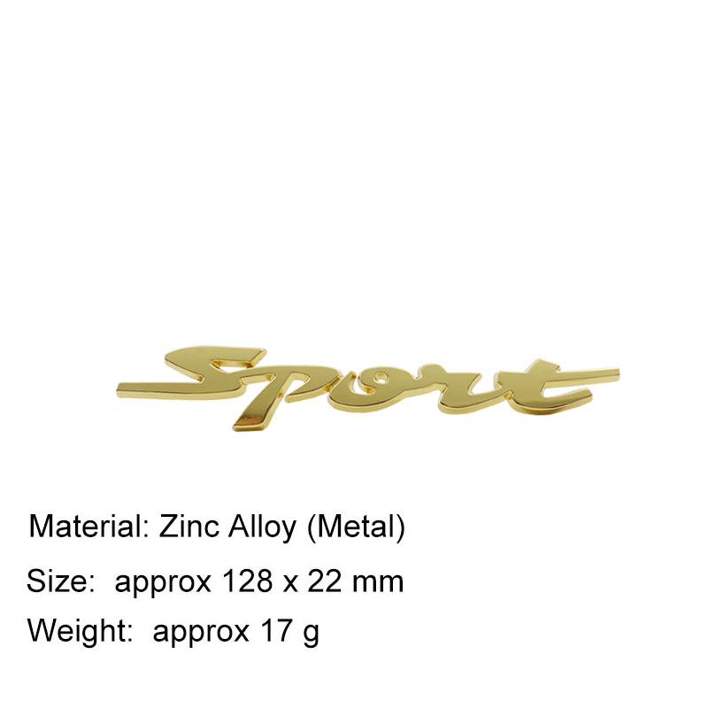 3D SPORT Logo Sticker Tail Bumper Badge Auto Rear Trunk Nameplate Decal Emblem Accessories