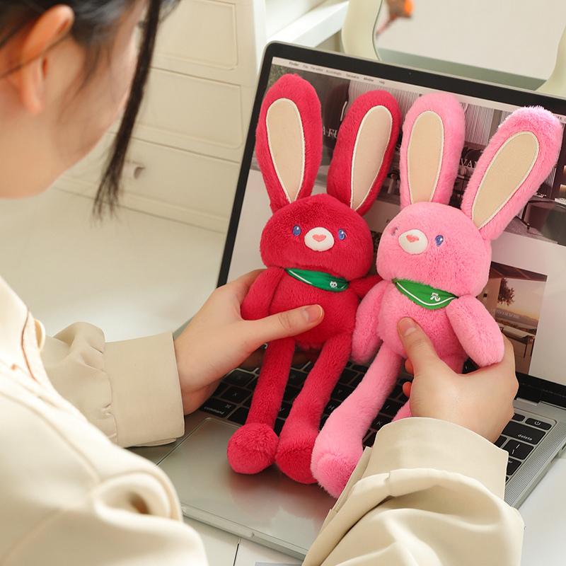 Kanin Gosedjur Plyschleksak Kaninpäls Nyckelring Mjuk Söt Accessoarer Nyckelring Gåva till Kvinnor Flickor Barn Bildekoration